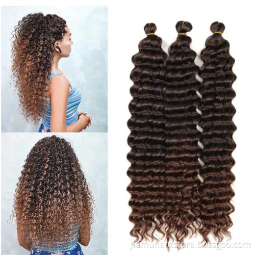Natural Synthetic Braid Hair Afro Kinky Curls Ombre Color Braiding Hair Deep Wave Crochet Hair Extensions